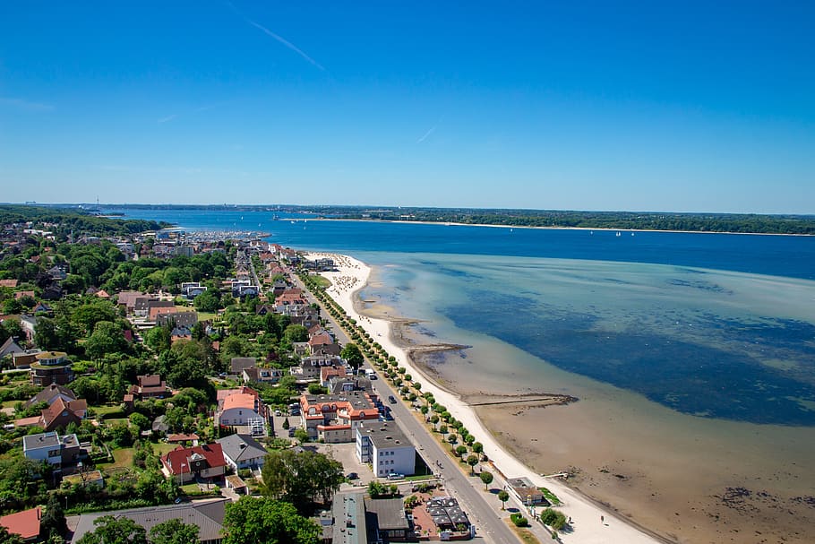 laboe, vacations, promenade, tourism, ship traffic, germany, HD wallpaper