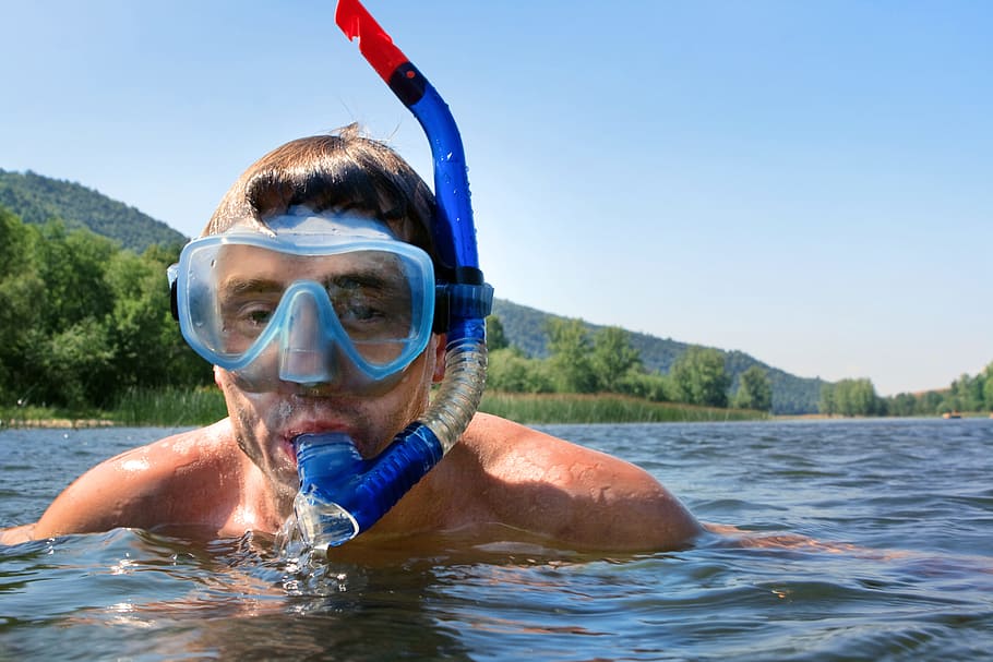 activity, blue, closeup, diving, equipment, glasses, hobby HD wallpaper