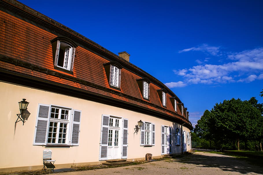 germany, stuttgart, solitude 23, building, castle, trees, old HD wallpaper