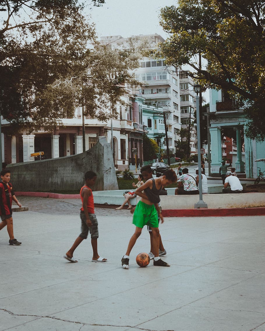 cuba, soccer, futbol, havana, latin, latinos, brown, city, street