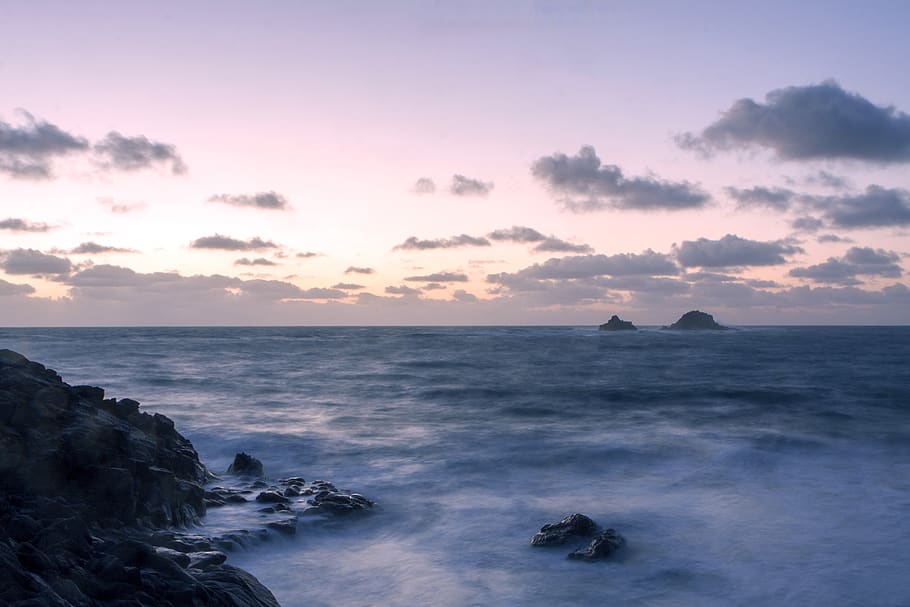 cornwall beach sunset, sea, sky, water, scenics - nature, beauty in nature HD wallpaper