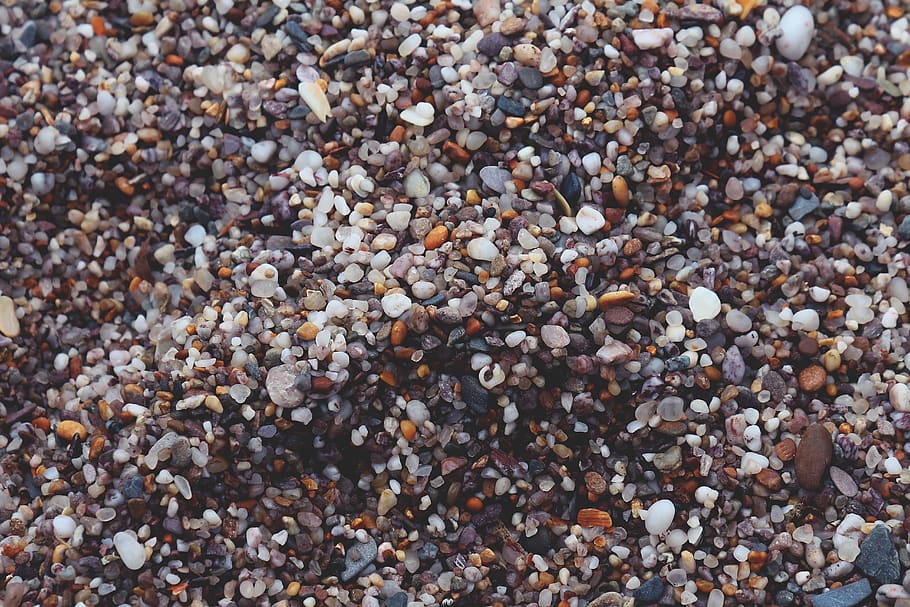 rocks, pebbles, beach, summer, nature, texture, full frame HD wallpaper