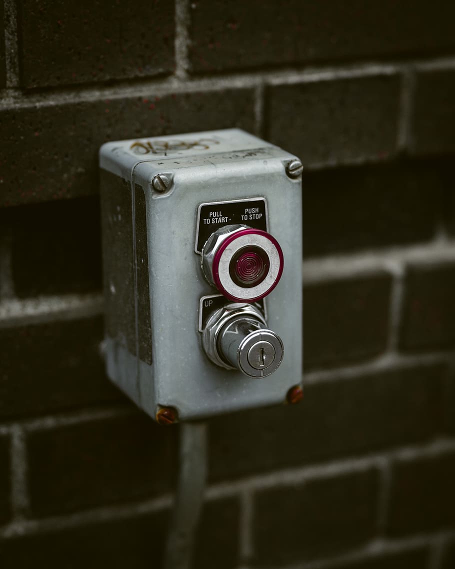 gray metal tool on brick wall, no people, wall - building feature HD wallpaper