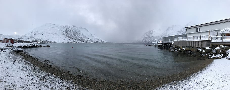 Panoramic Photography Of House Near Body Of Water, clouds, cloudy HD wallpaper
