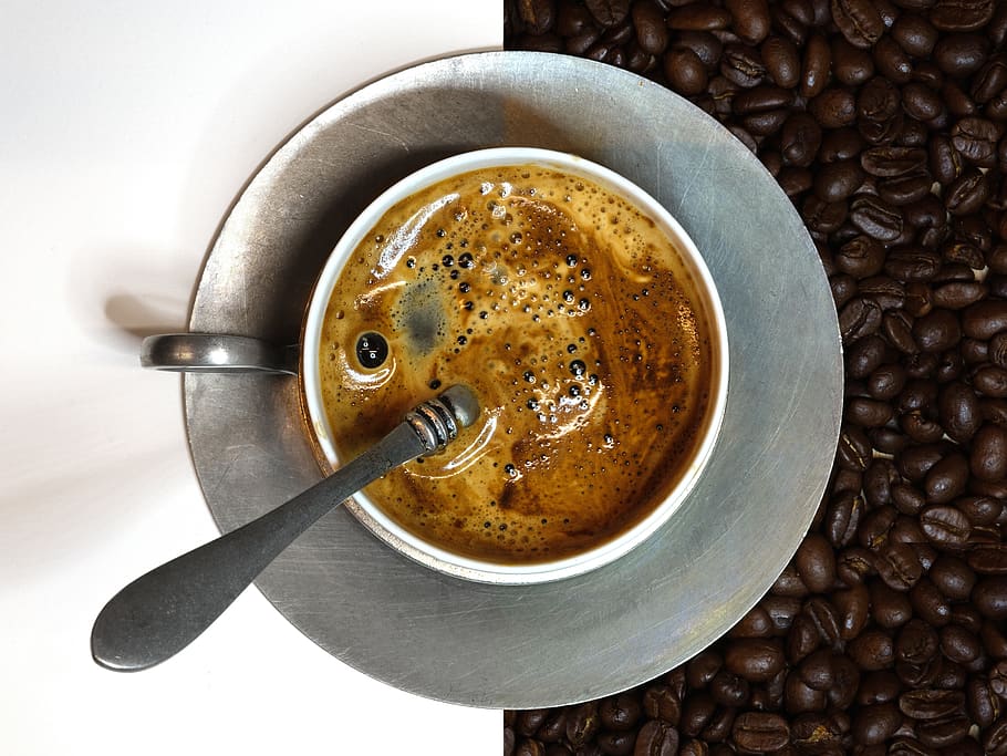 coffee, cup, spoon, espresso, caffeine, mocha, saucer, aroma HD wallpaper
