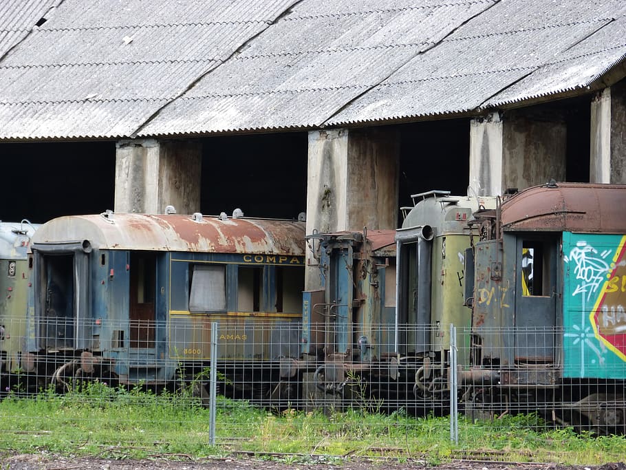 train, railway, down payment, old, abandoned, built structure HD wallpaper