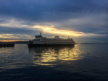 ferry, seattle, water, skyline, washington, puget, north west HD wallpaper
