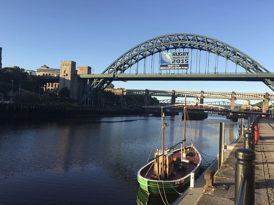 united kingdom, newcastle upon tyne, boat, rugby, sun, river, HD wallpaper