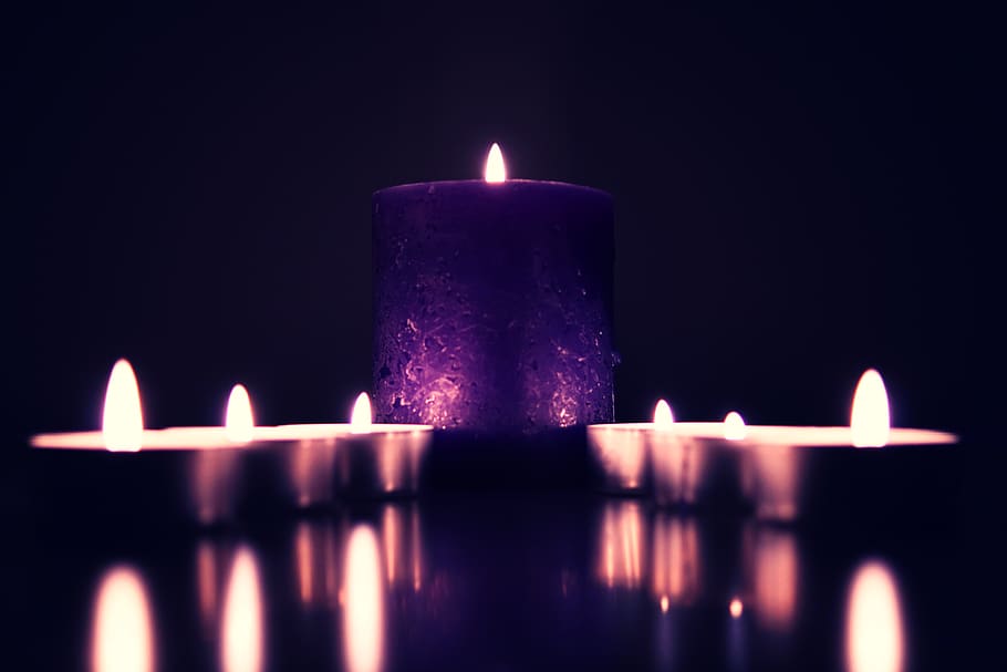dark, candle, light, fire, night, blur, flame, reflection, burning HD wallpaper