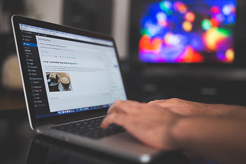 Person Holding Turned-on Silver Laptop Computer, blogging, blur HD wallpaper