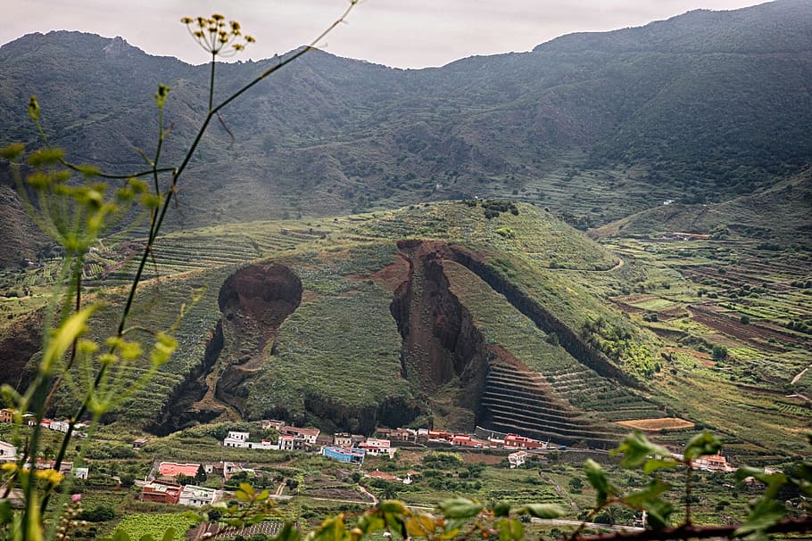 tenerife, mountain, green, plant, scenics - nature, landscape HD wallpaper