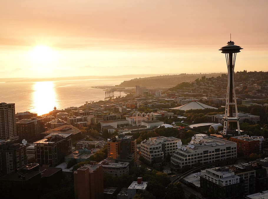 Seattle Space Needle Silhouette Wallpaper. Desktop Background