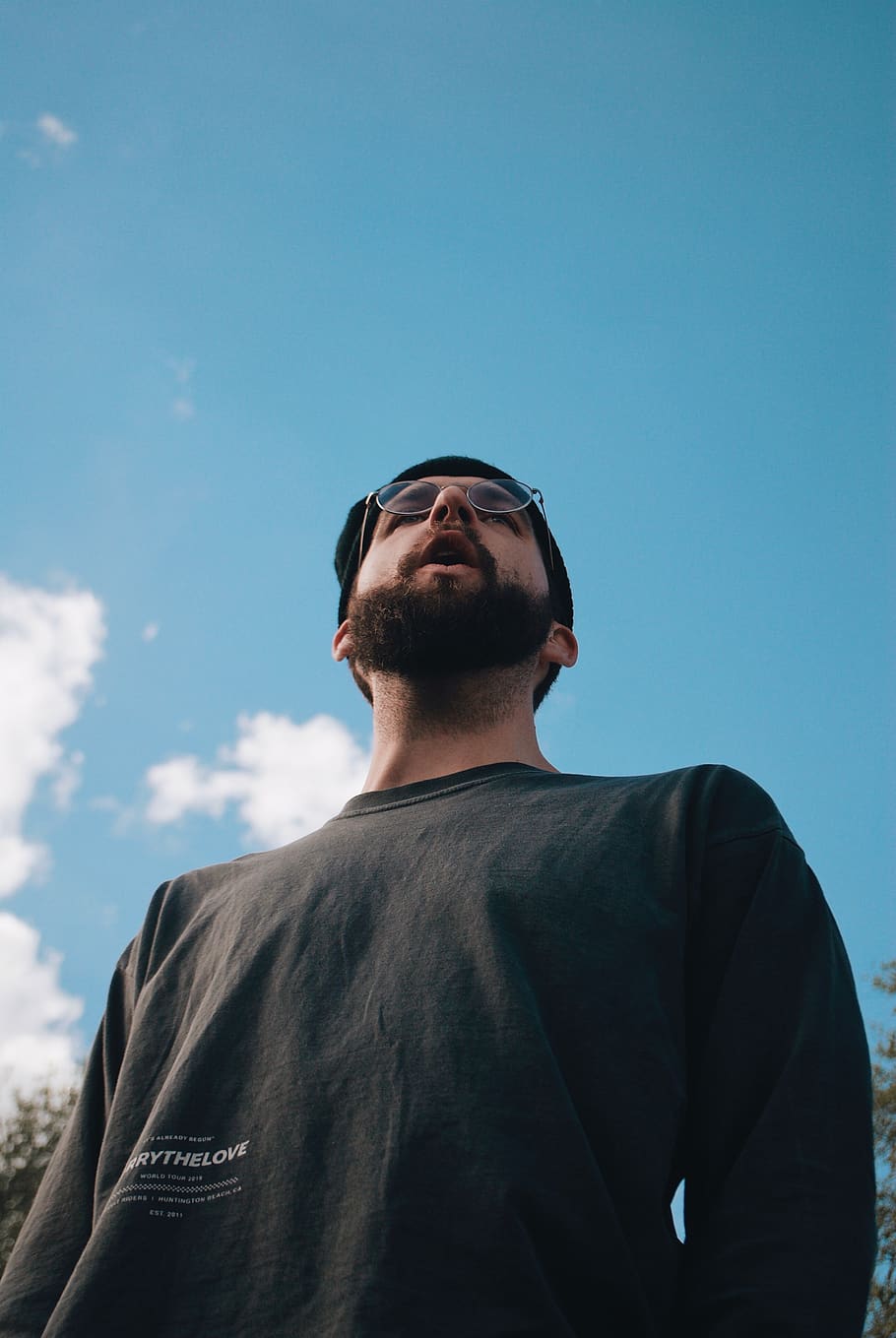 sky, one person, low angle view, lifestyles, young men, real people HD wallpaper