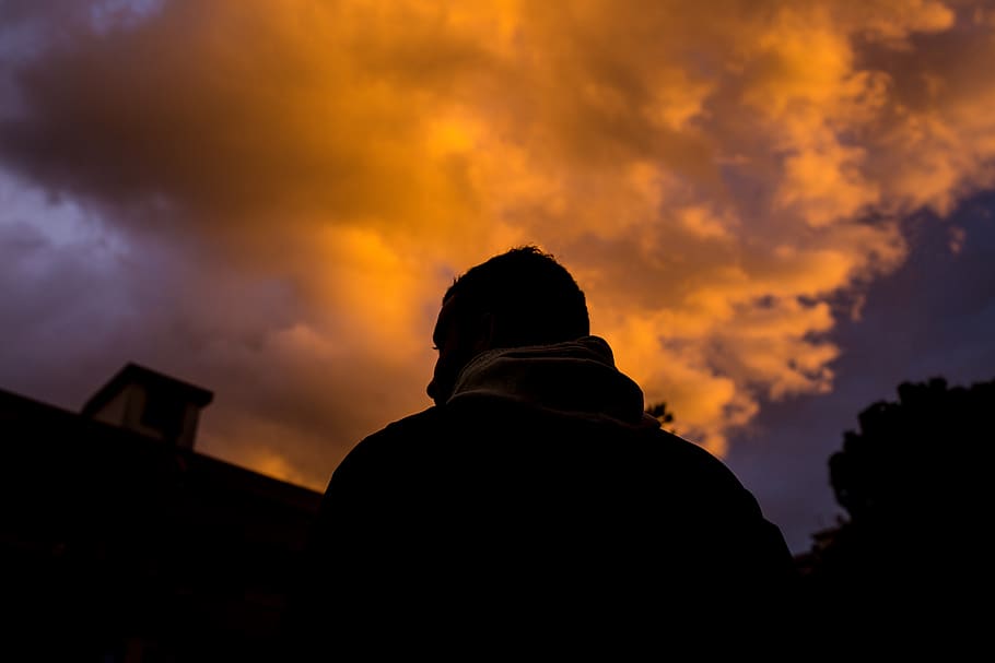 italy, sky, portrait, cloud, cloud - sky, silhouette, sunset HD wallpaper