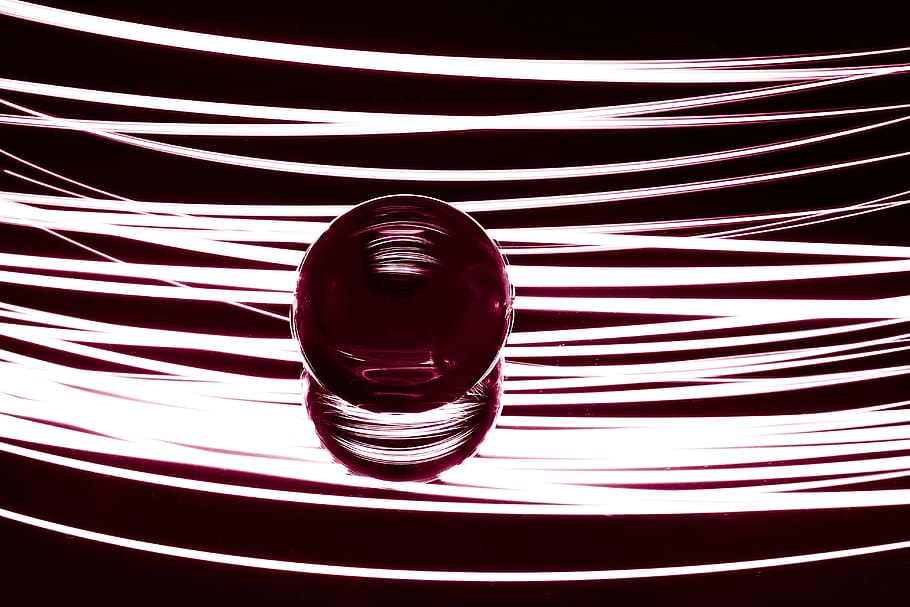 light painting, glass ball, pave, mirroring, crystal ball-photography, HD wallpaper