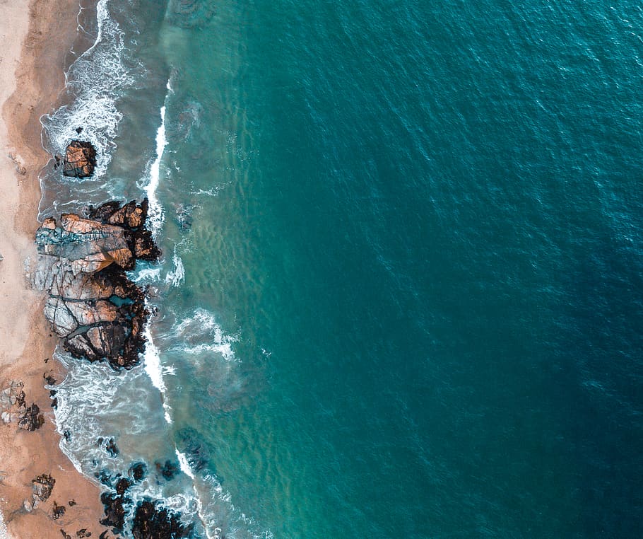brown seashore, water, ocean, nature, outdoors, landscape, coast HD wallpaper