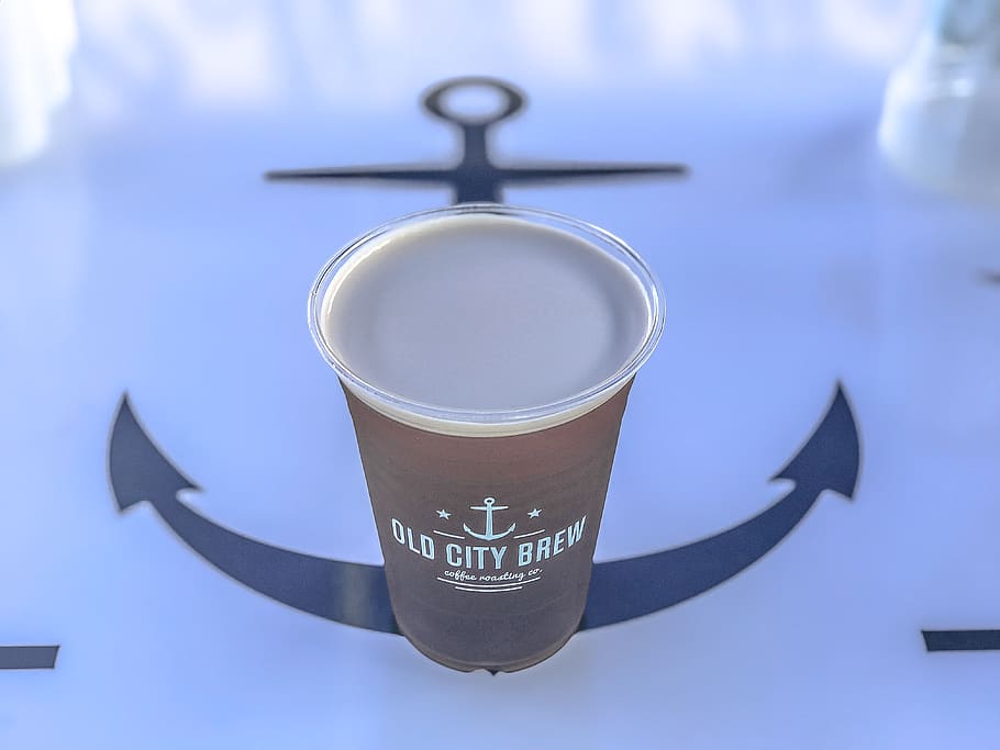 Brown Old City Brew Can, anchor, caffeine, close-up, coffee, coffee cup HD wallpaper