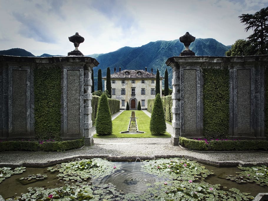 italy, lago di como, palace, house, manor house, architecture