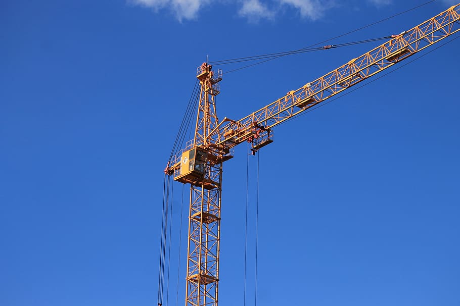construction, crane, work, height, sky, high, metal, building HD wallpaper