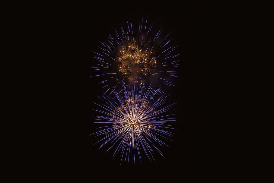 pyrotecnic, explosion, firework, fireworks, illuminated, motion HD wallpaper