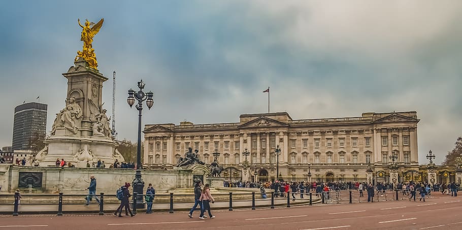 buckingham palace, square, statue, monument, sculpture, london HD wallpaper