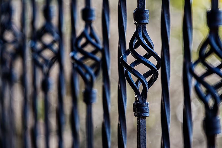 Black Steel Fence during Daytime, barrier, gate, railing, wrought iron HD wallpaper