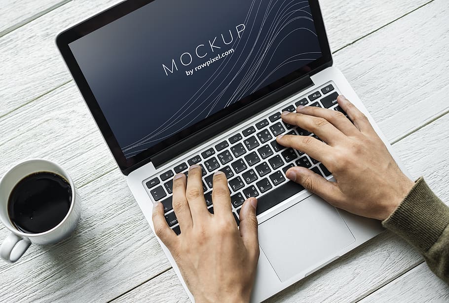 Person Using Macbook Pro, beverage, coffee, cup, drink, electronics HD wallpaper