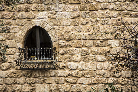 wall, old, stone, architecture, brick, israel, joppa, window HD wallpaper