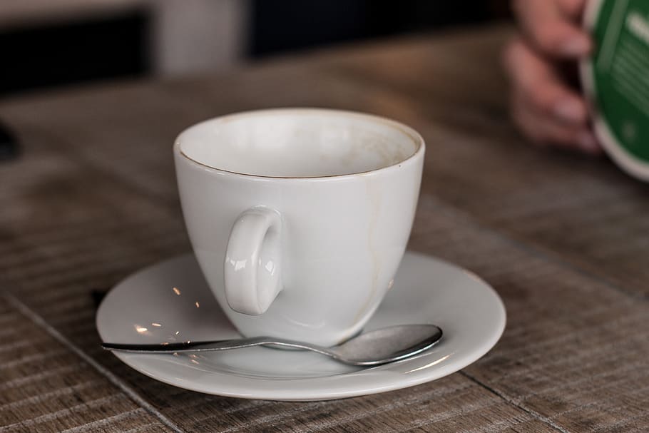 coffee, cup, spoon, brown, cafe, table, food and drink, crockery HD wallpaper