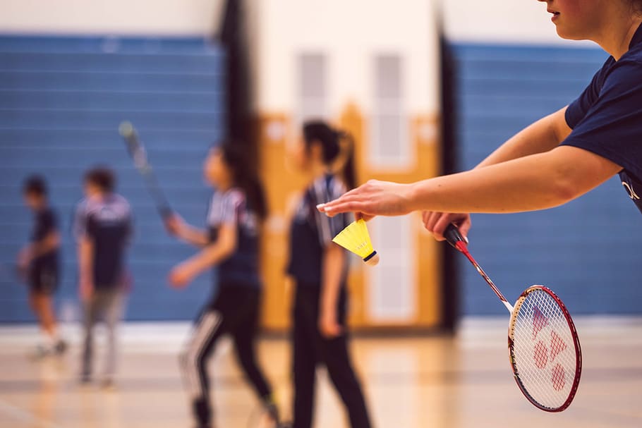 badminton, bat, activity, leisure, play, health, movement, school, HD wallpaper