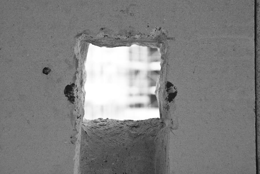 wall, hole, architecture, building site, built structure, wall - building feature HD wallpaper