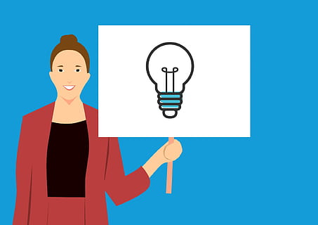Illustration of business woman with new ideas, marketing, creative HD wallpaper