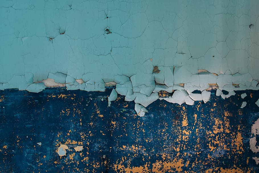 texture, wall, reflection, color, crack, chipped, paint, blue HD wallpaper