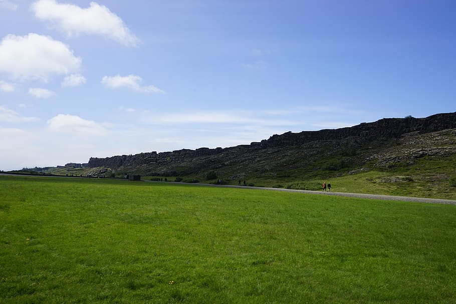 iceland, grass, sky, green color, nature, day, cloud - sky HD wallpaper
