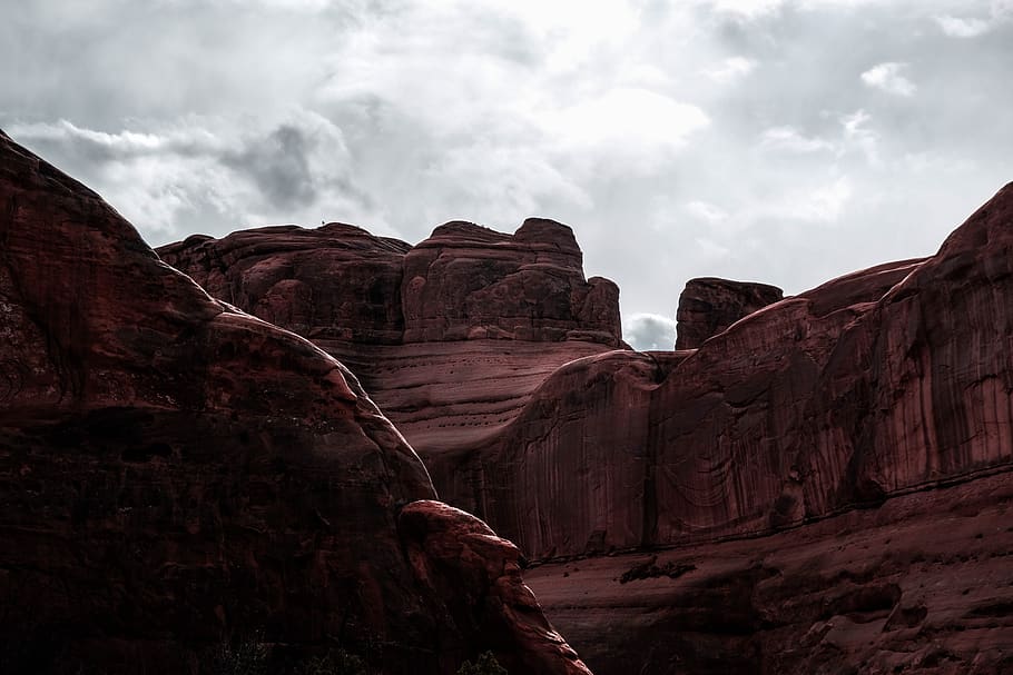 mountain peak, nature, outdoors, mesa, cliff, valley, desert HD wallpaper