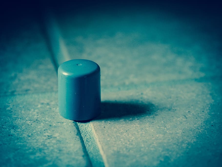 Gray Plastic Cap on Concrete Surface, blur, cement, close-up HD wallpaper