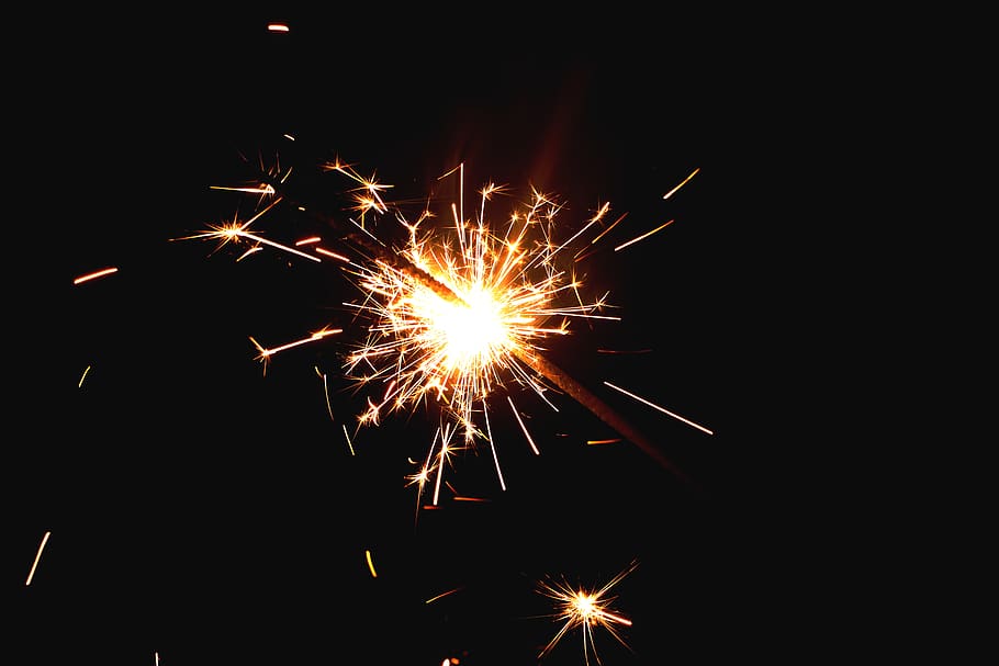 bengala, happynewyear, fire, sparks, firework, celebration, HD wallpaper