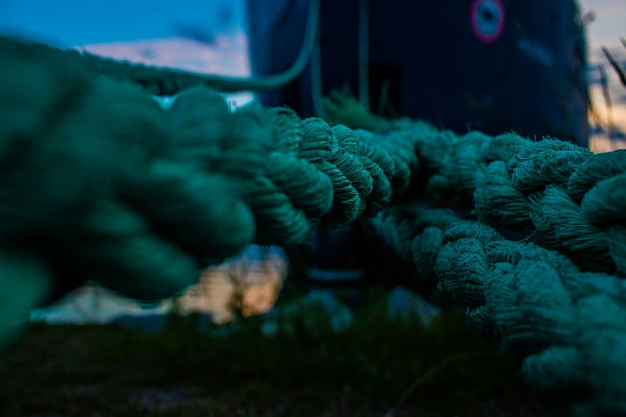 canada, goderich, rope, ship, moored, sunset, close-up, selective focus HD wallpaper