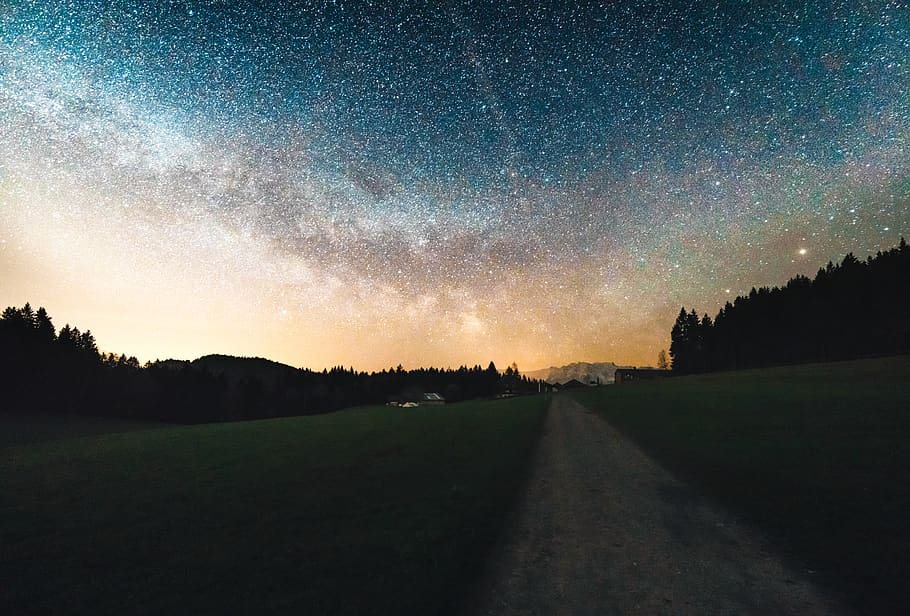 stars, galaxy, sky, night, evening, dark, lights, space, astronomy HD wallpaper
