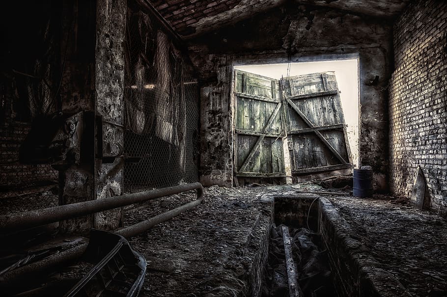 Hd Wallpaper Lost Places Abandoned Places Gloomy Goal Portal Weird Wallpaper Flare