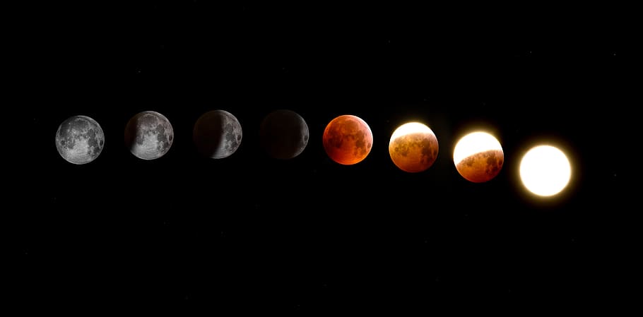 moon illustration, space, astronomy, sky, night, no people, eclipse HD wallpaper