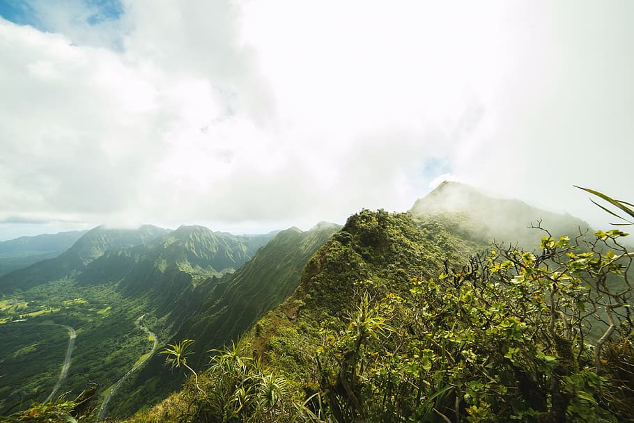 foggy mountain peak, scenics - nature, beauty in nature, cloud - sky HD wallpaper
