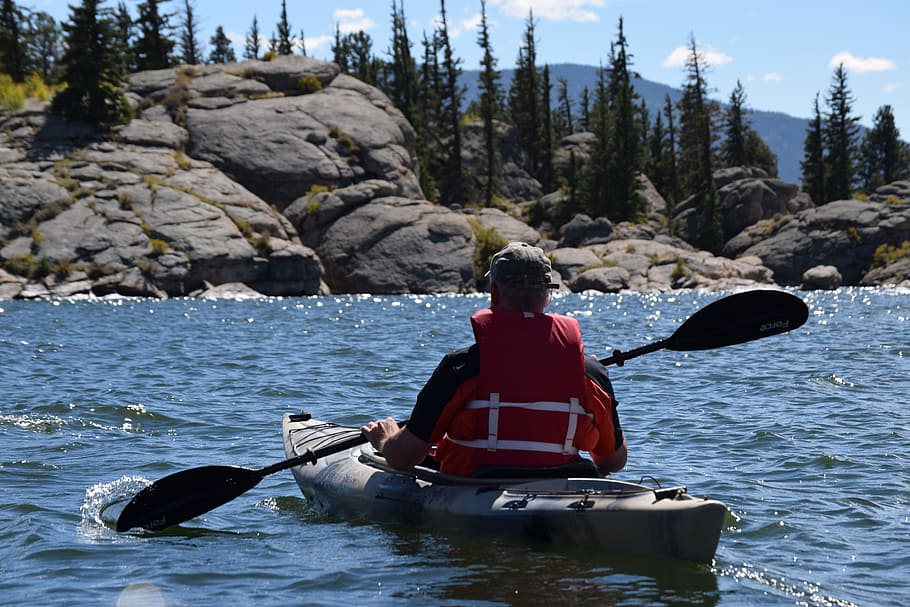 Photo Of Person On Kayak, adventure, guy, kayaking, lake, leisure, HD wallpaper