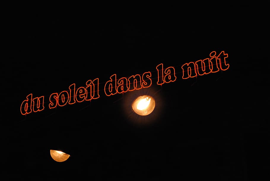 lights, paris, text, black background, western script, illuminated HD wallpaper