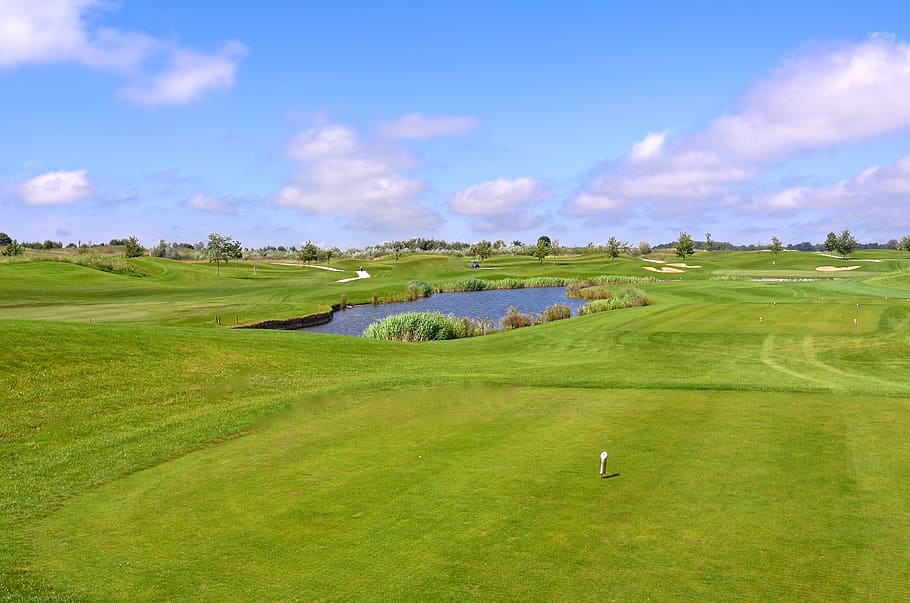 golf, golf course, golf game, grass, play, green color, sky HD wallpaper