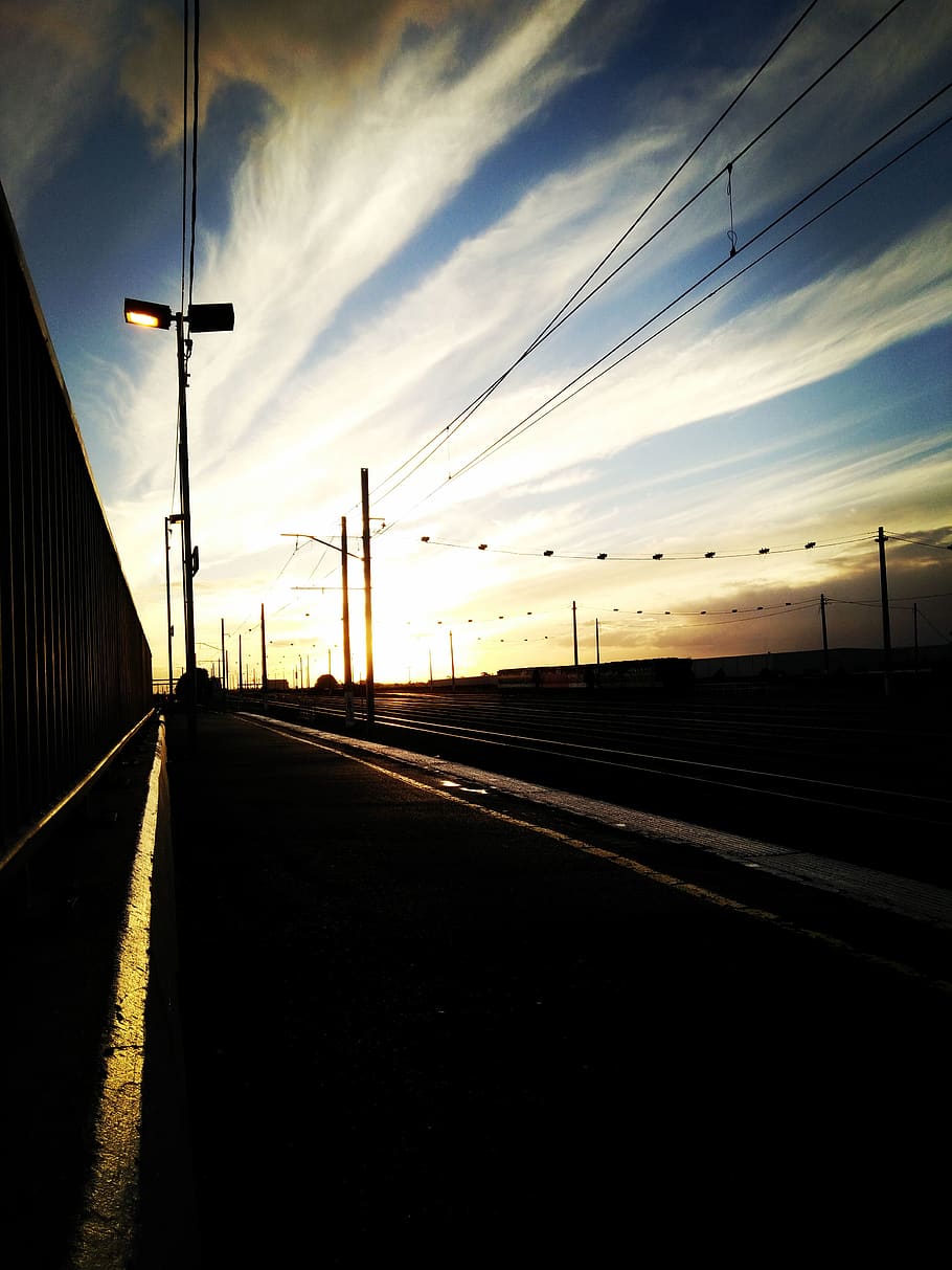 australia, melbourne, sky, transportation, cloud - sky, sunset HD wallpaper