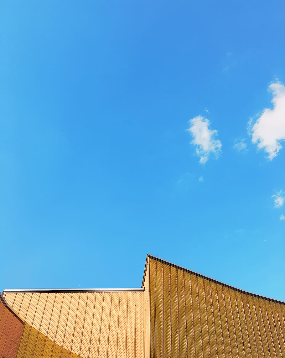 brown metal building, sky, built structure, architecture, building exterior HD wallpaper