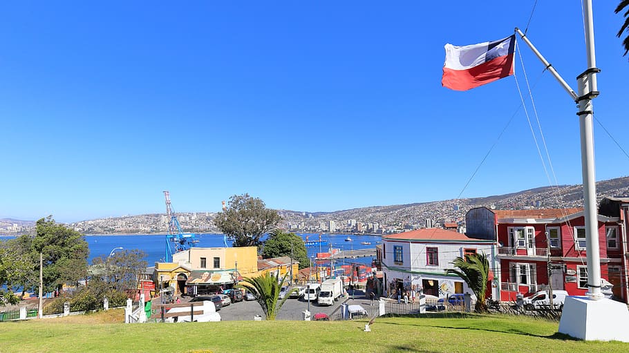 flag, symbol, plant, grass, valparaíso, person, human, travel HD wallpaper