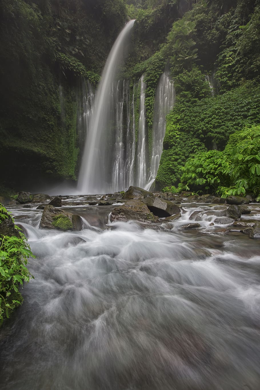 Water Falls Illustration, mountain, nature, rocks, stone, waterfalls HD wallpaper