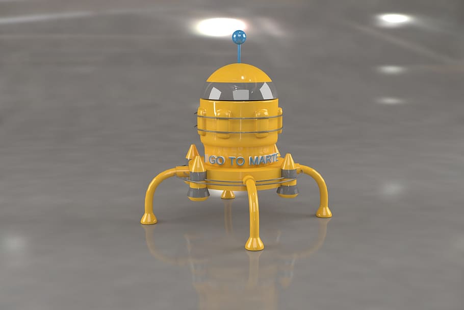 ship, 3d, 3d modeling, yellow, no people, lighting equipment HD wallpaper